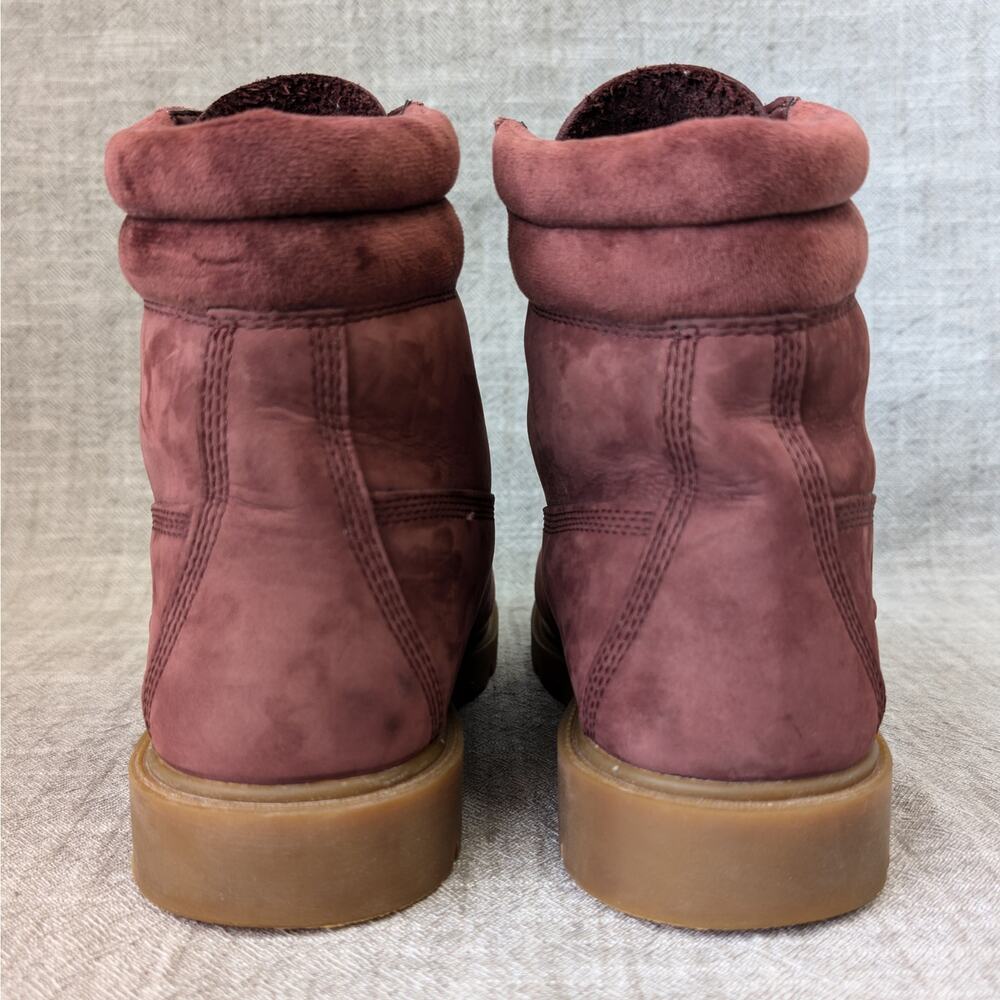 Timberland Linden Woods Burgundy Red Suede Leather Waterproof Boot Womens 9 - Picture 7 of 11